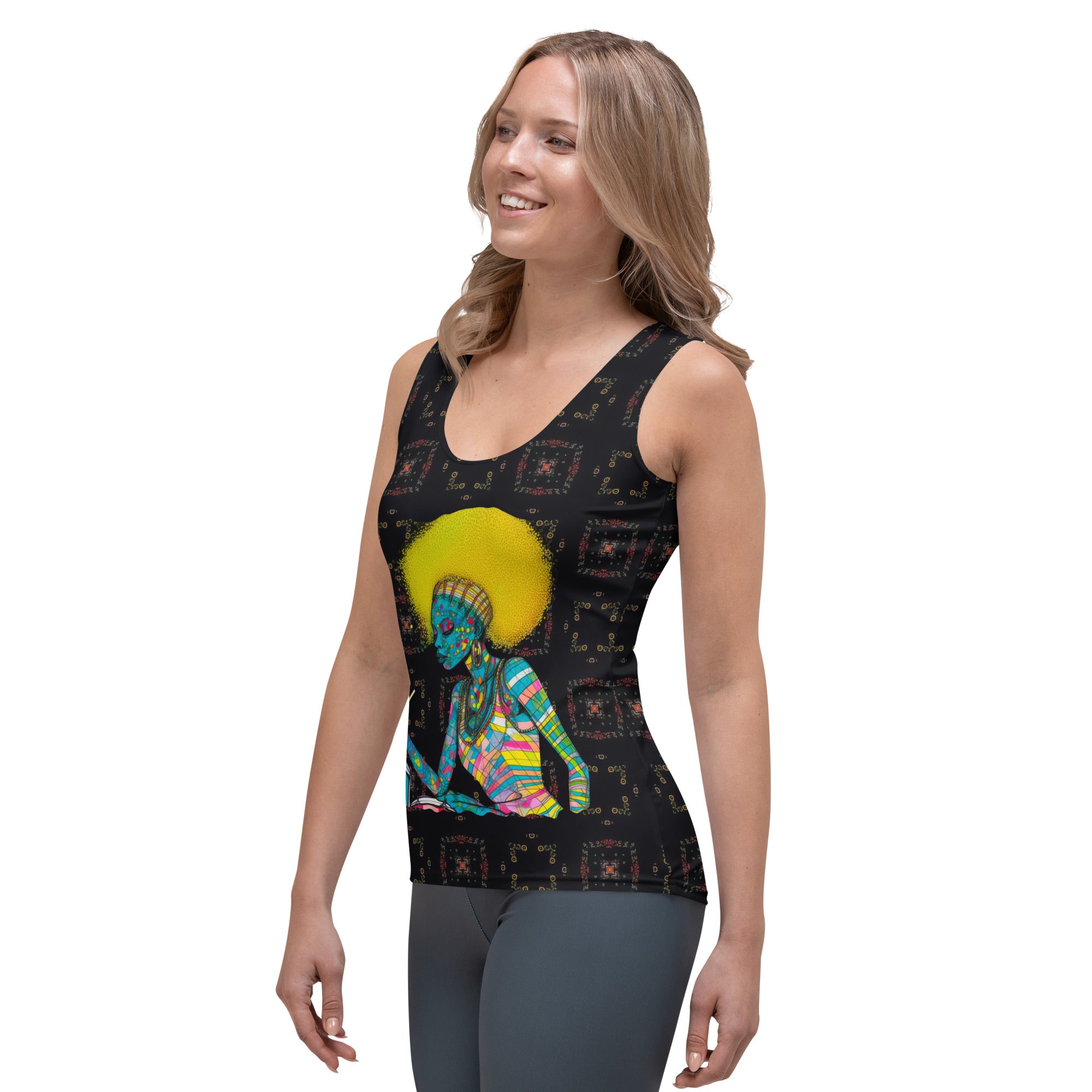 Mystic Meadow Women's Tank Top Lifestyle Shot.