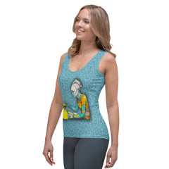 Bohemian Blossoms Women's Tank Top on a clothing rack.