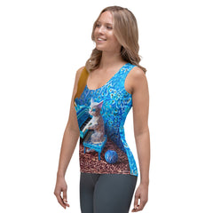 Elegant Papercraft Lotus Pattern Women's Tank Top.