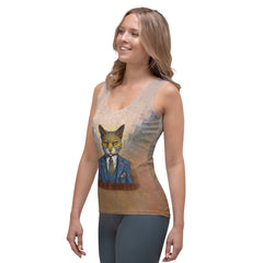 Catitude tank top styling with denim shorts