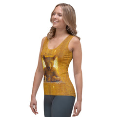 Casual summer tank top with cat artwork