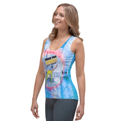 Tranquil Serenity Flow design on women's tank top.