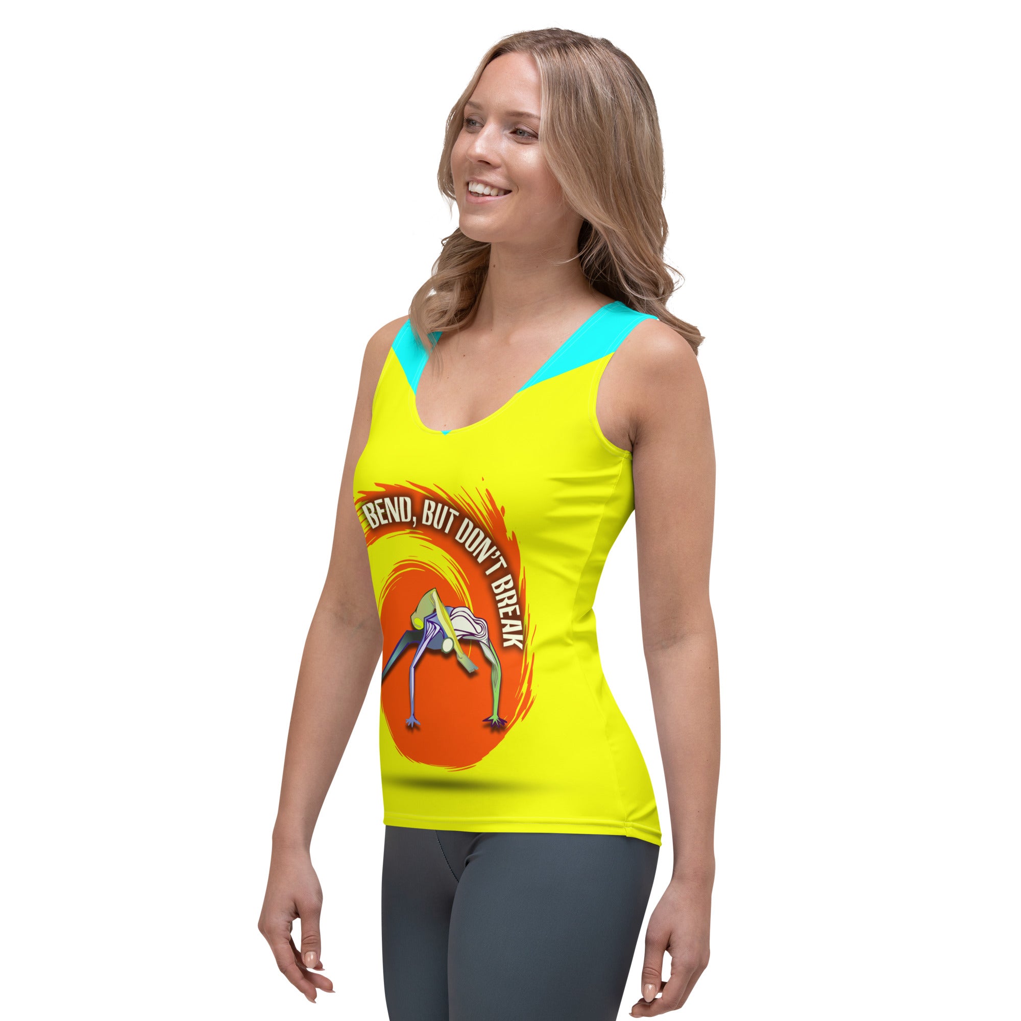 Mindful Meditation Women's Tank Top displayed on a hanger.
