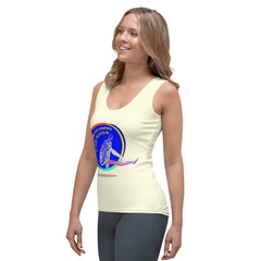 Close-up of the fabric texture of Sun Salutation Women's Tank Top.
