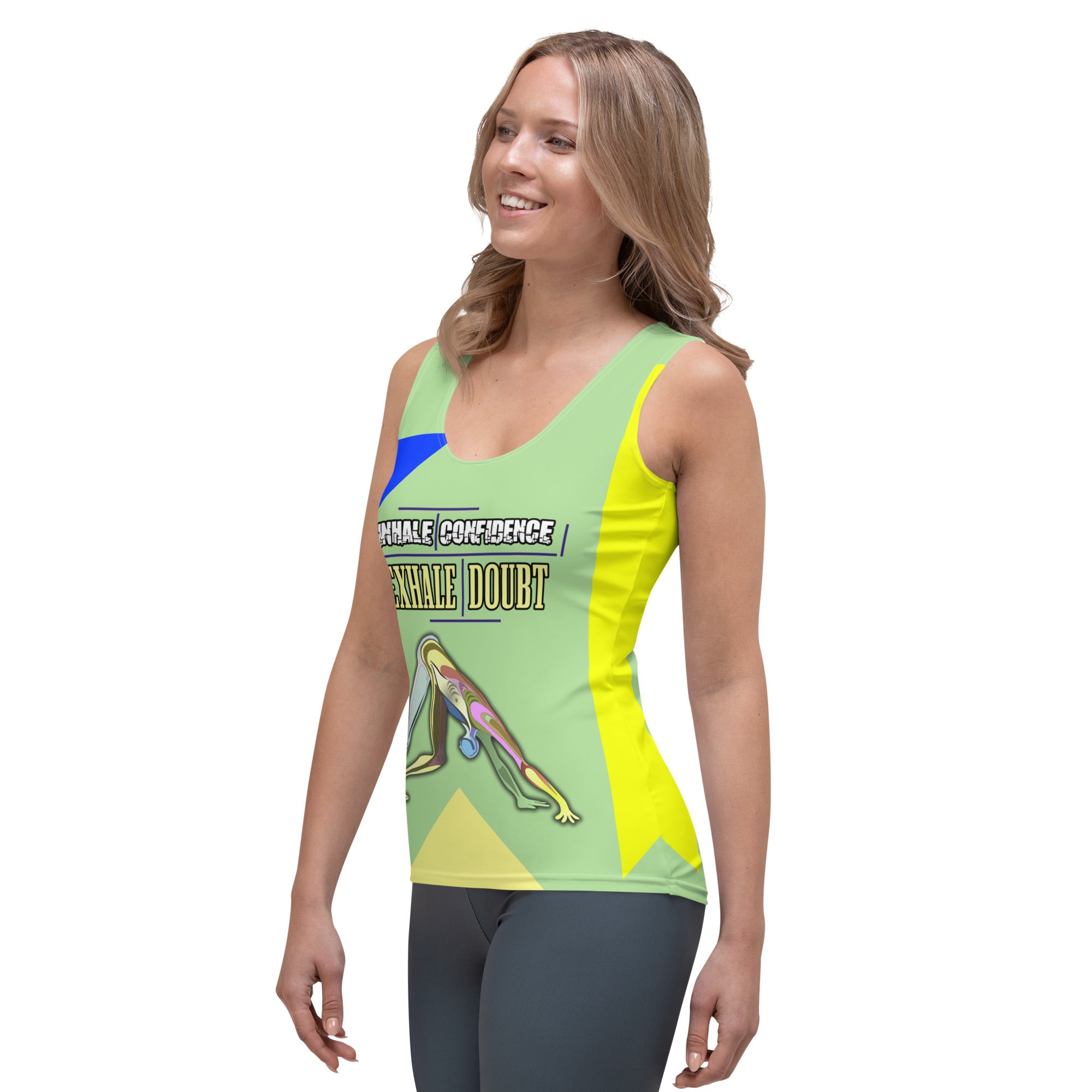 Stylish women's tank top for yoga and casual wear.