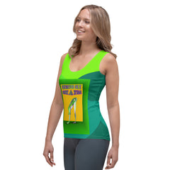 Flowing Freedom tank top on display, front view.
