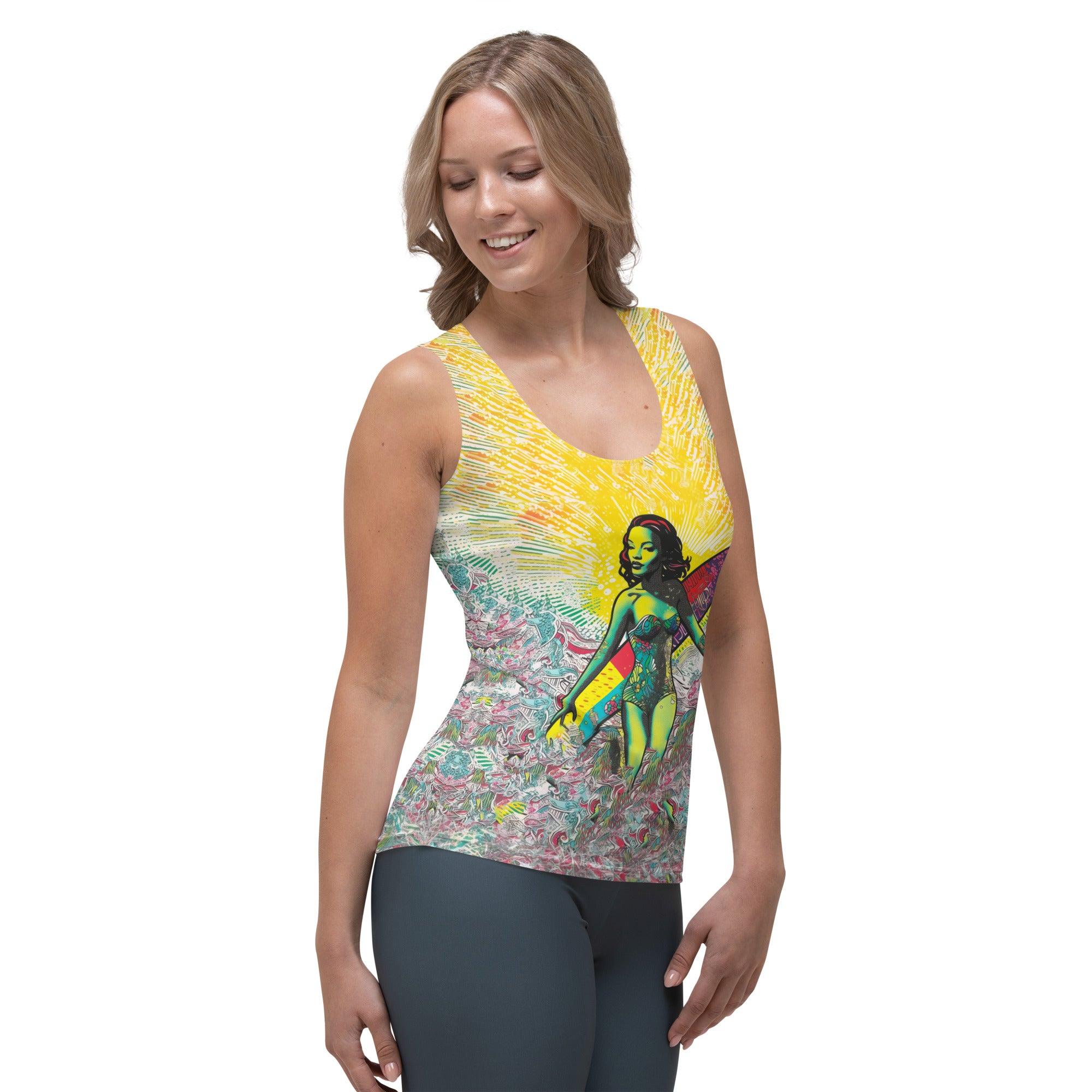 Durable and vibrant Surfing 1 52 Sublimation Tank, designed for the fashion-forward surfer seeking comfort and style.