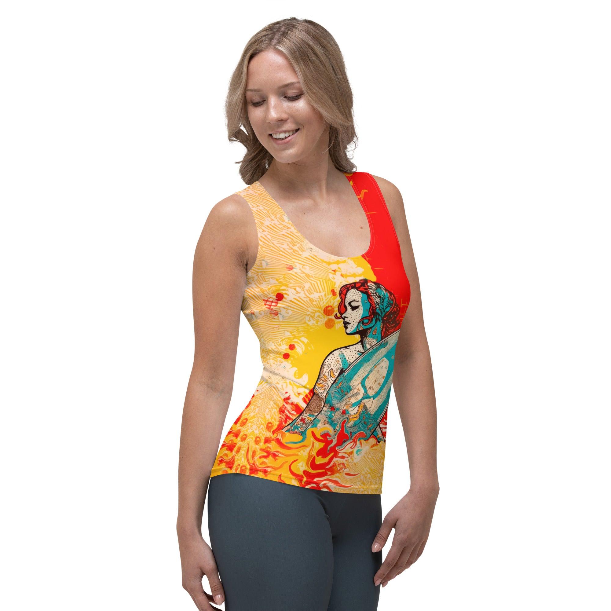 Surfing Solitude All-Over Print Women's Tank Top Find Your Peace By The Sea - Beyond T-shirts