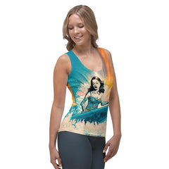 Coastal Escape All-Over Print Women's Tank Top Surfing Adventure - Beyond T-shirts