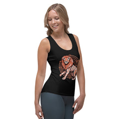 Magnificent Lion Print Sleeveless Shirt