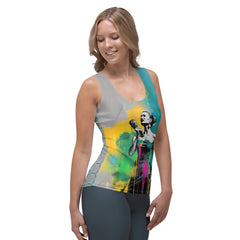 Linear Elegance All-Over Print Women's Tank Top