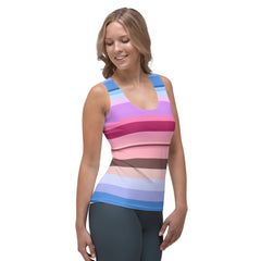 Neon Dreams Colorful Stripe All-Over Print Women's Tank Top