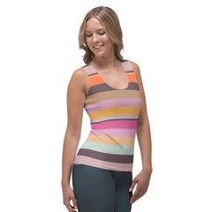 Paradise Palette Colorful Stripe All-Over Print Women's Tank Top