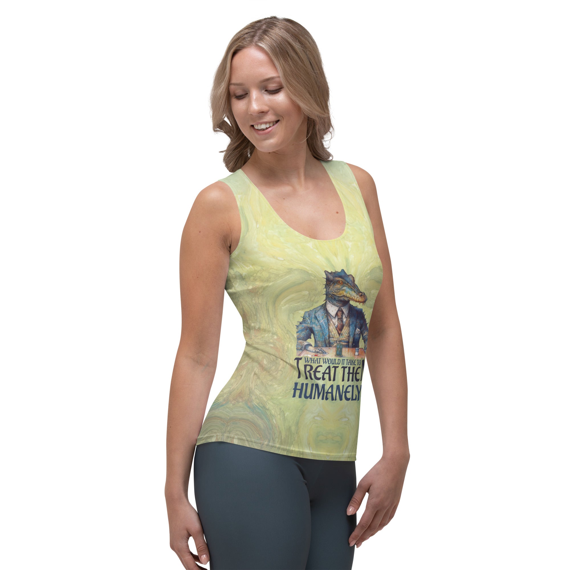 Back view of Women's Tank Top with Arctic Penguin print