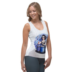 Fluttering Crane Women's Tank Top in natural lighting