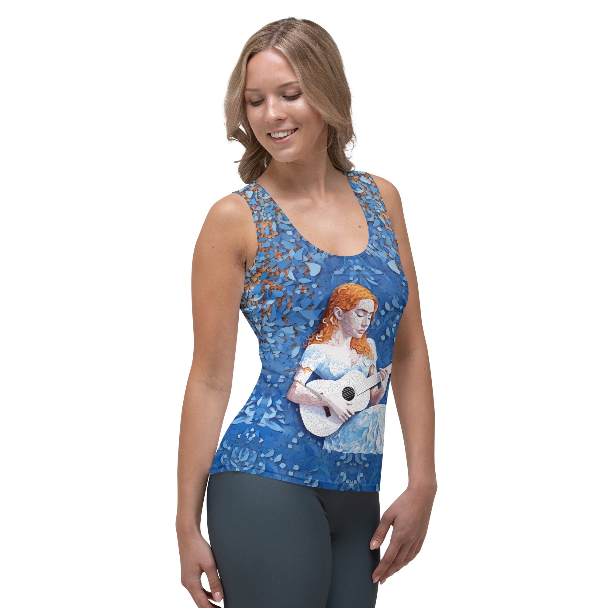 Woman wearing Lunar Origami Tank Top