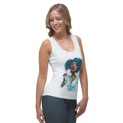 Comfortable tank top with whimsical paper boat pattern