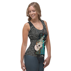 Back view of woman wearing Street Style Pop Women's Tank Top.