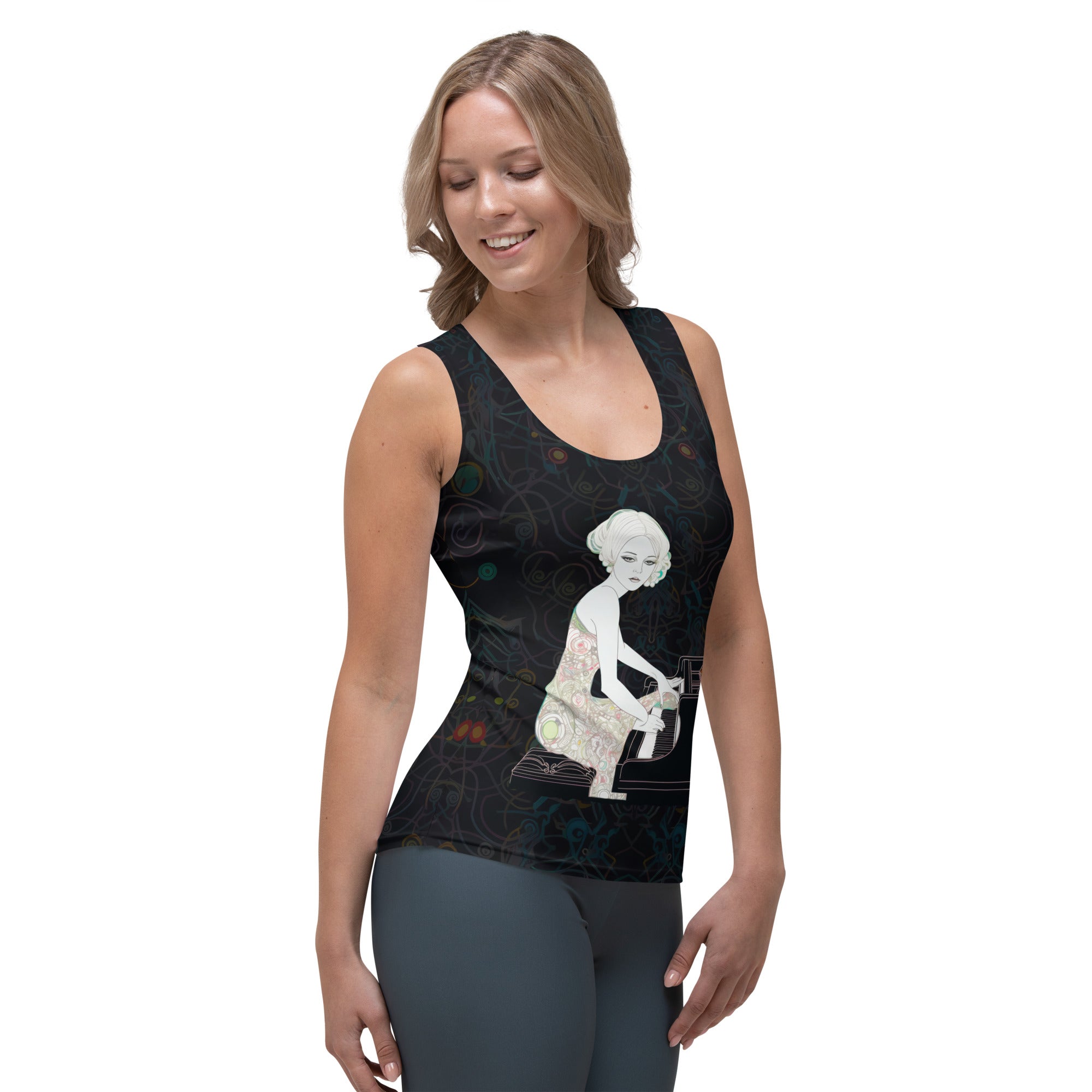 Back view of Graffiti Glam Women's Tank Top design.