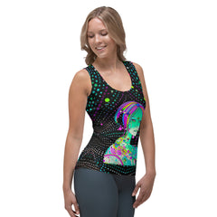 Fashionable Retro Comic Burst Tank Top, perfect for summer outings and casual wear.