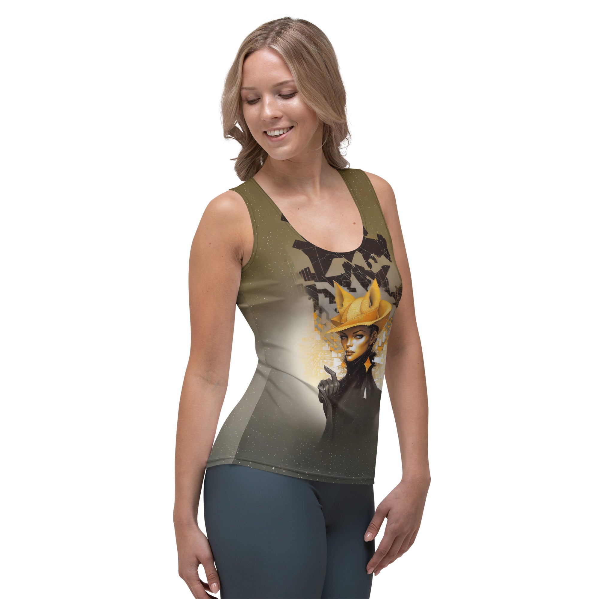 Stylish and comfortable Women's Tank Top with Urban Jungle pattern