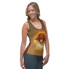 Model showcasing Ethereal Enchantment Women's Tank Top in casual setting