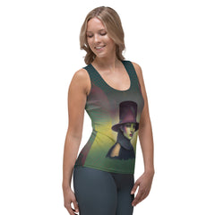 Tranquil Garden All-Over Print Women's Tank Top in a stylish outfit.