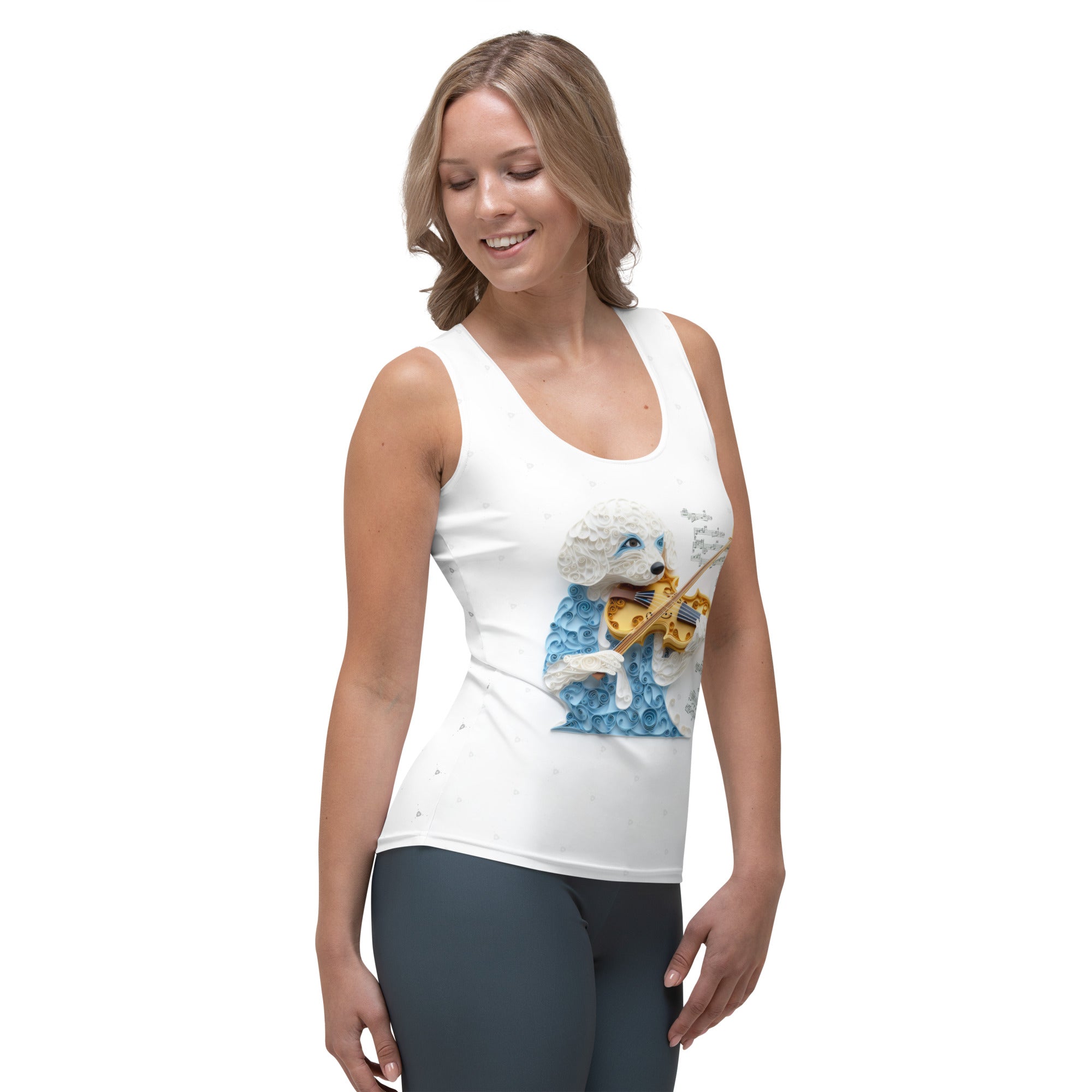 Artistic Paper Wave Splash Tank Top for Women.