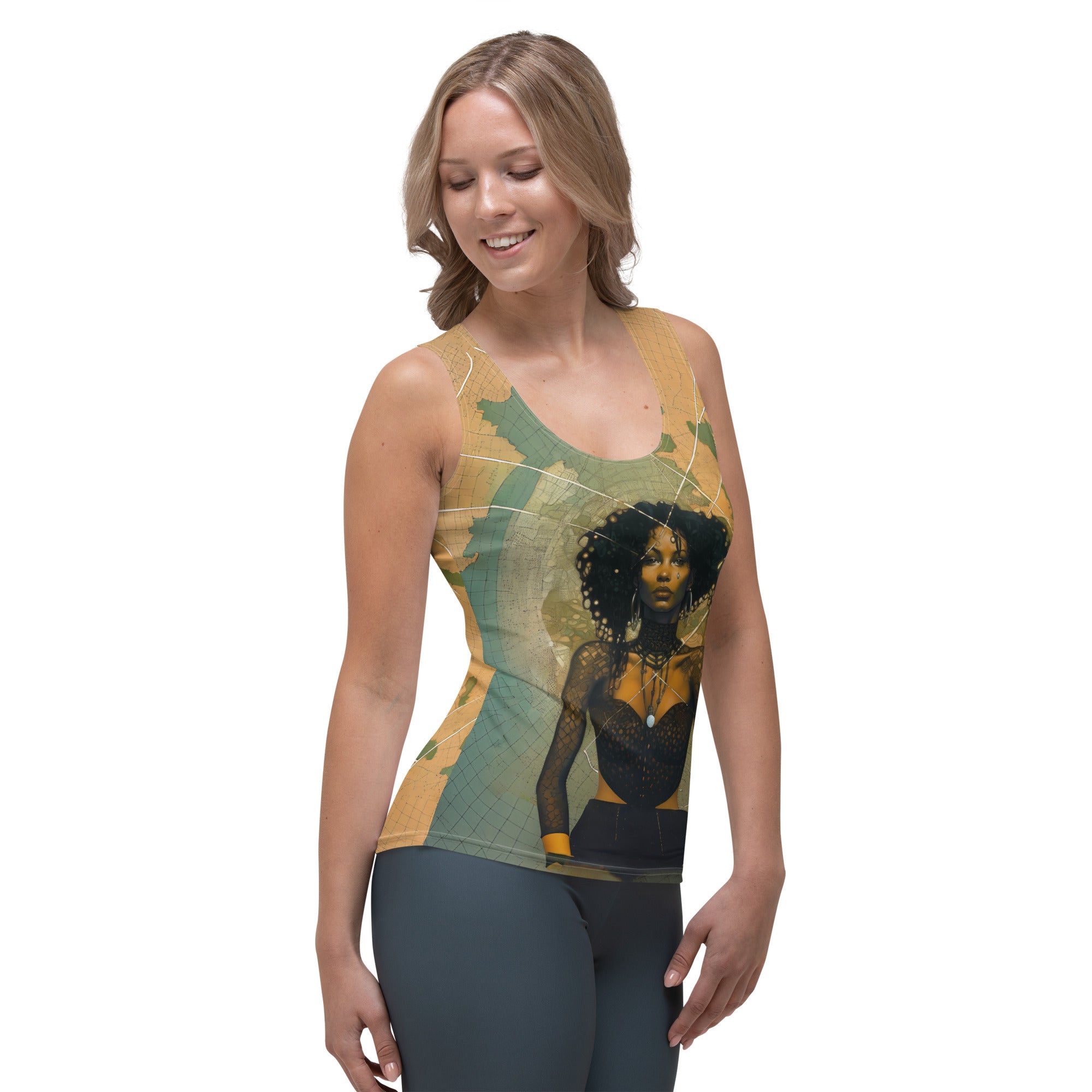 Stylish Ethereal Elegance tank top with intricate design details