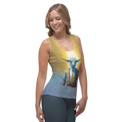 Casual wear women's tank top with majestic buffalo print