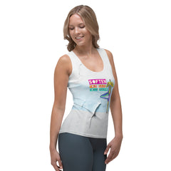 Women's tank top with Blissful Bridge design.