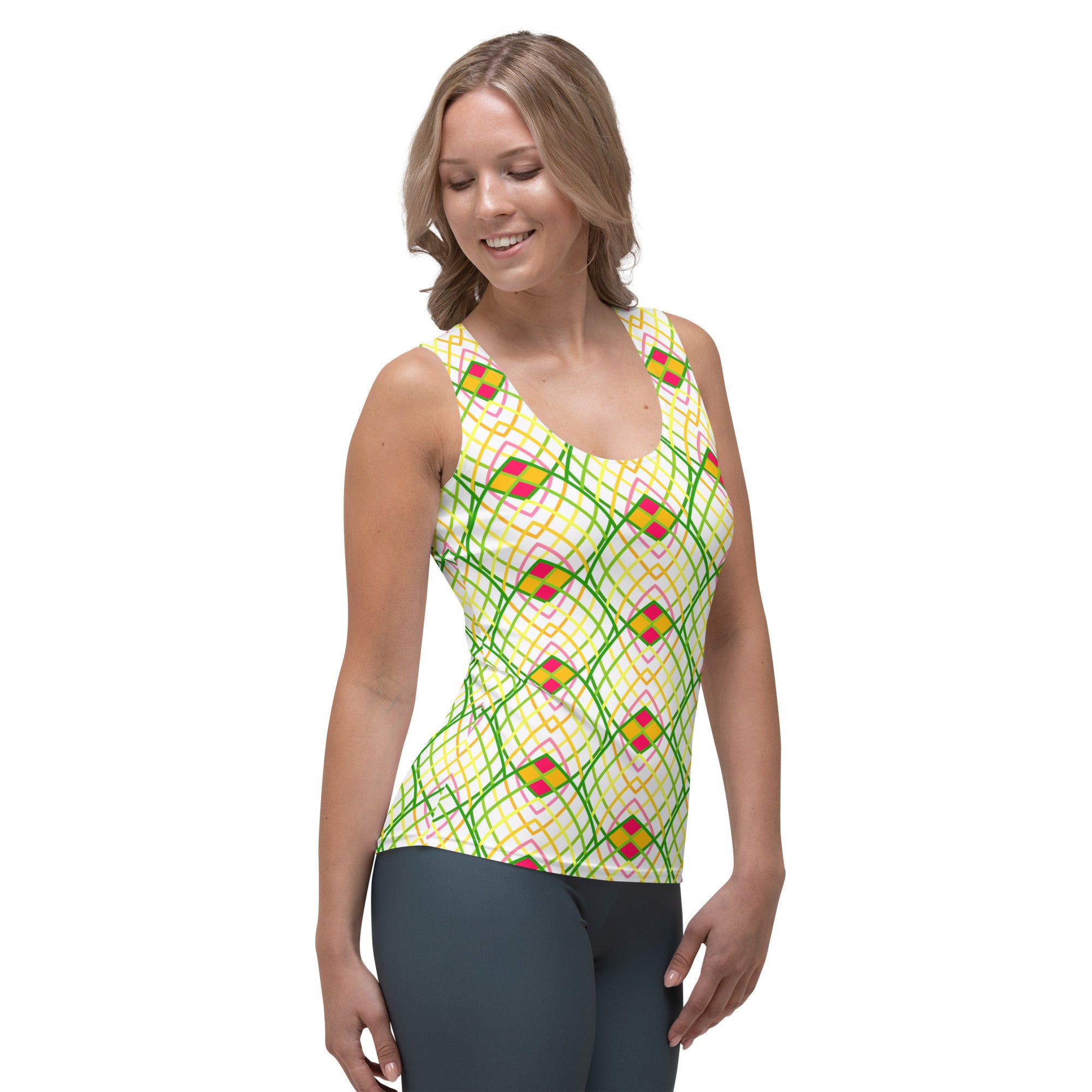 Detail of geometric pattern on Women's Tank Top