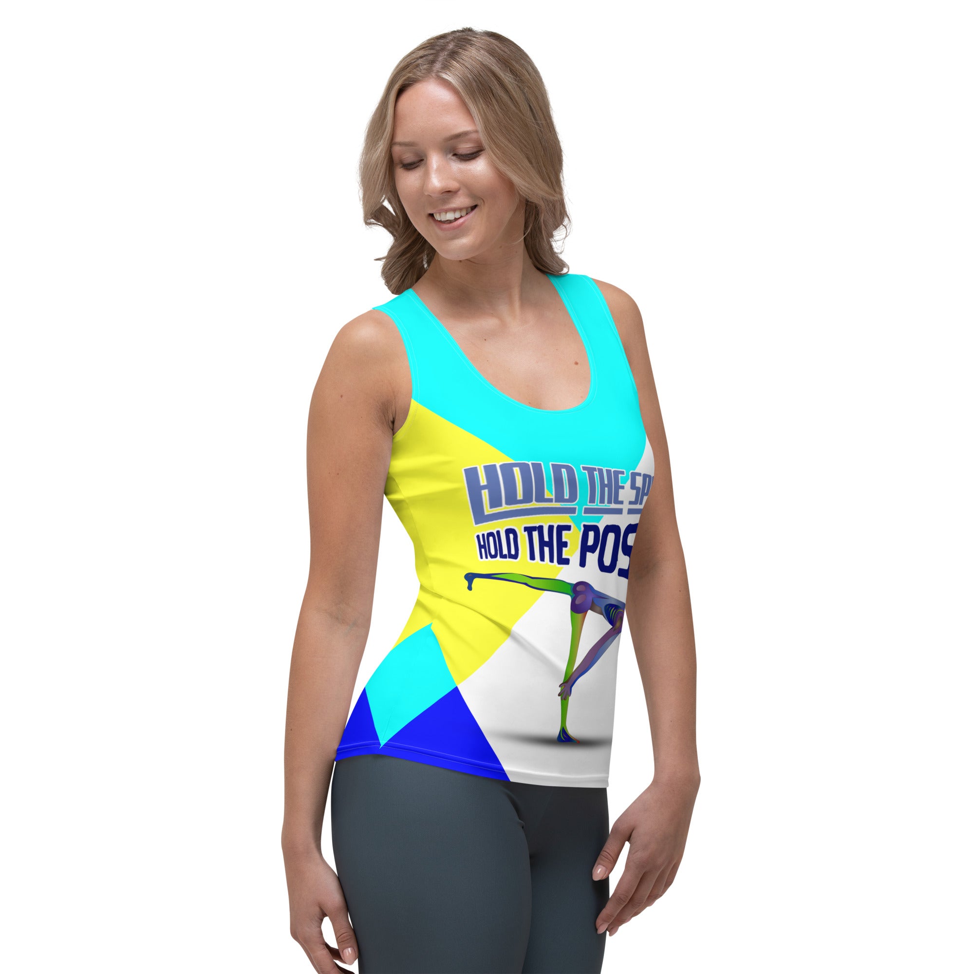 Side view of Yoga Blossom Women's Tank Top for activewear.
