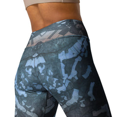 Close-up of the breathable fabric of Quiet Earth II Yoga Leggings.