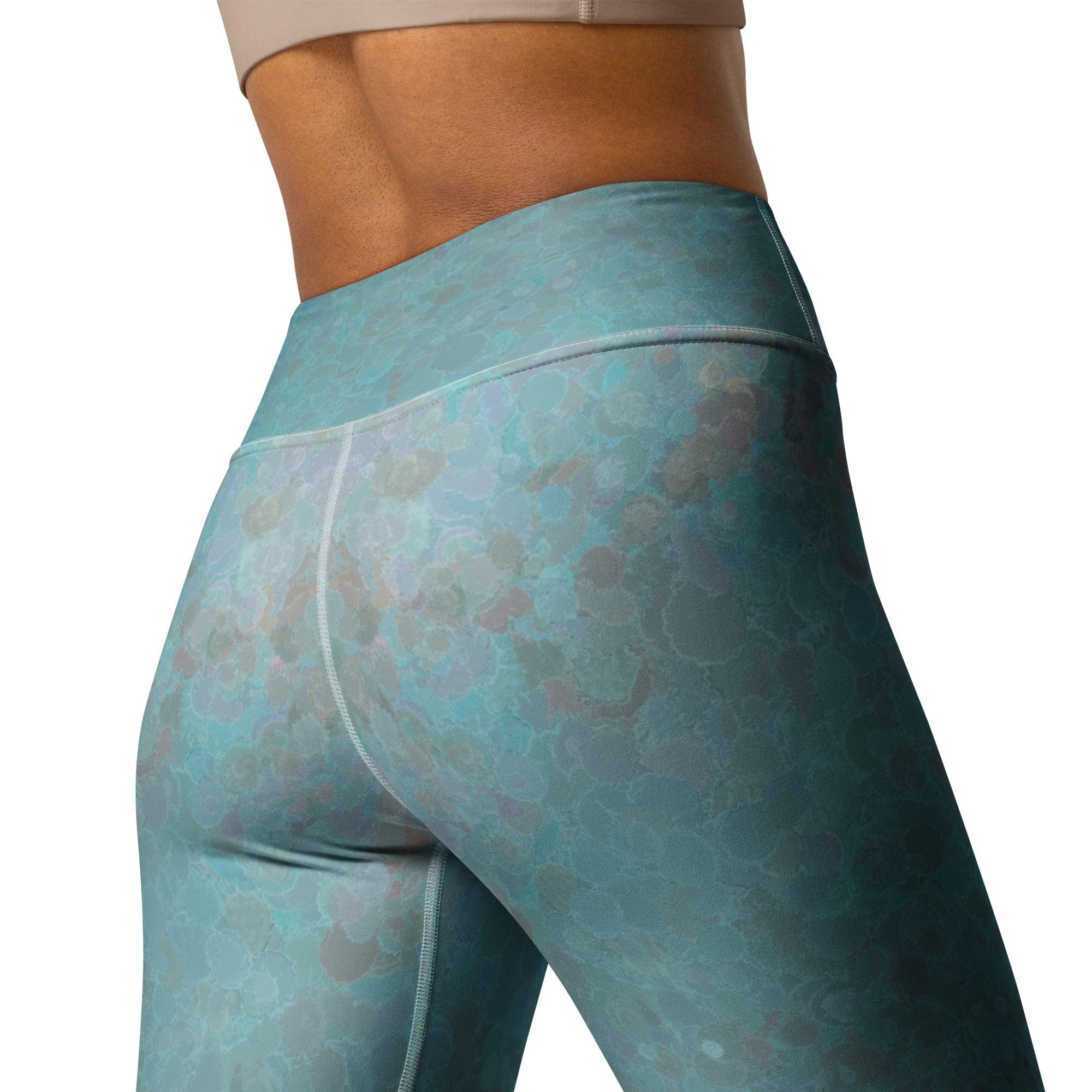 Close-up of Glitter 24 Yoga Leggings fabric showing glitter detail.