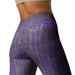 Purple Yoga Leggings on white background.