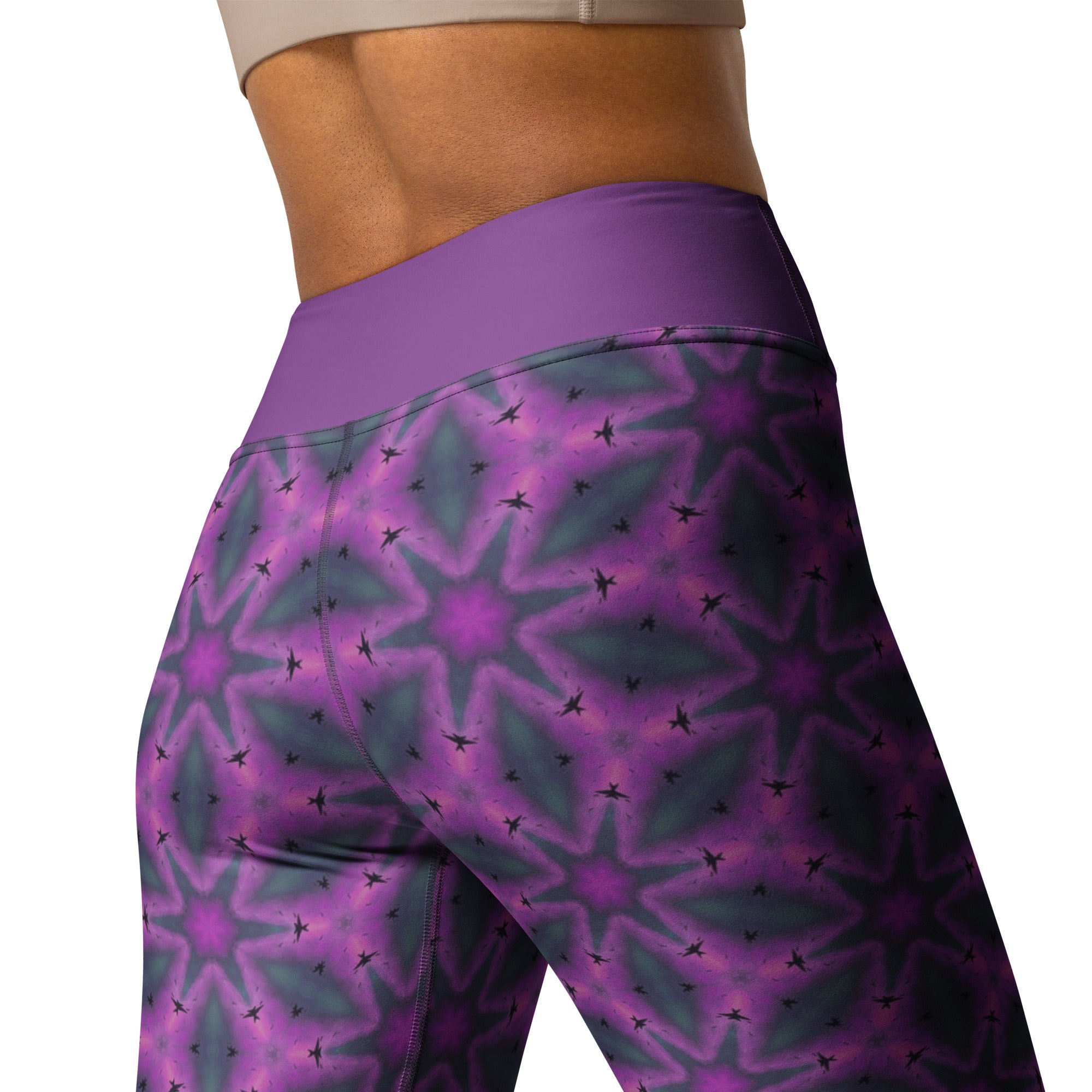 Full-length view of Floral Bliss Yoga Leggings for fitness enthusiasts