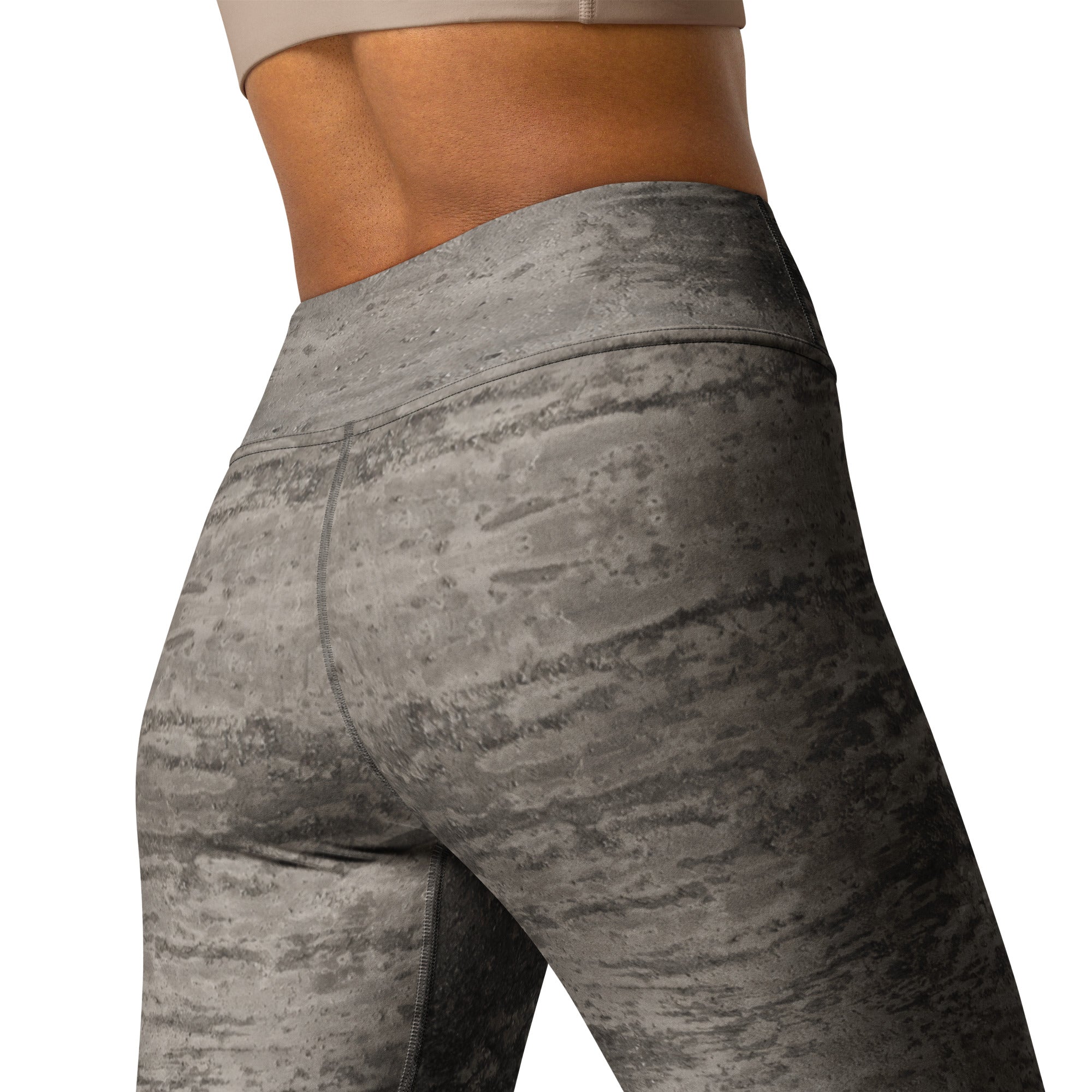Close-Up of Suede Embrace Yoga Leggings with High Waist Design