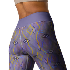 Outdoor yoga session becomes cosmic with the style of Galactic Tristar Leggings.
