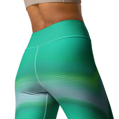 Cooling down after a vigorous workout in the eye-catching Vibrant Wave Leggings.