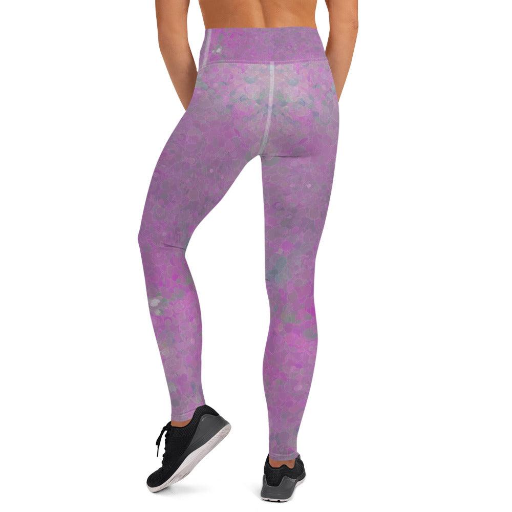 Side view of Glitter 2 Yoga Leggings showing fabric texture.