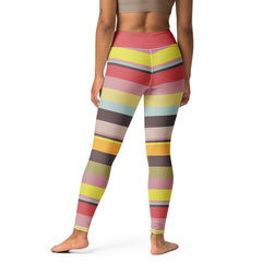 Electric Sunrise Colorful Stripe All-Over Print Yoga Leggings