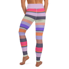Tropical Bliss Colorful Stripe All-Over Print Yoga Leggings