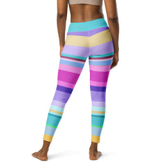 Aurora Borealis Colorful Stripe All-Over Print Yoga Leggings