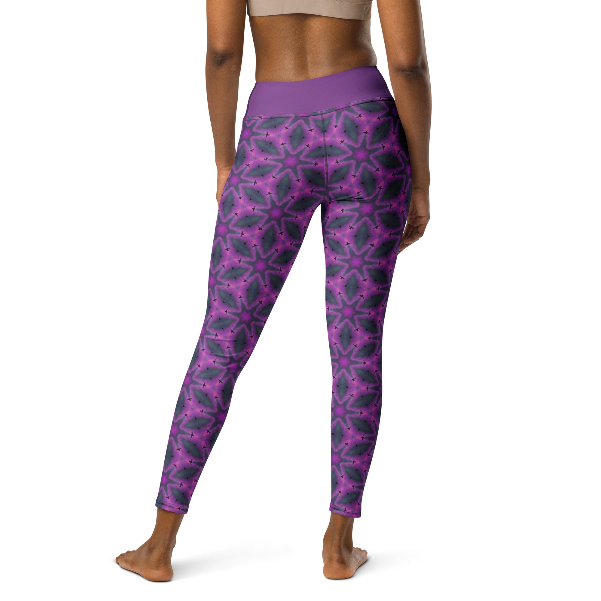 Woman wearing Floral Bliss Yoga Leggings during yoga session