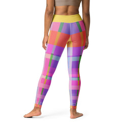 Eye-catching yoga leggings featuring a unique psychedelic prism pattern for a bold workout look.