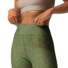 Rear view of Glitter-16 yoga leggings on model