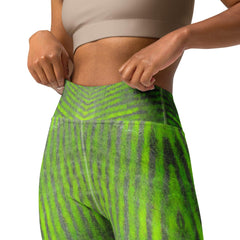 Close-up of Greens Yoga Leggings fabric.
