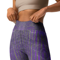 Woman wearing Purple Yoga Leggings in yoga pose.