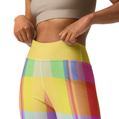 Vibrant Psychedelic Prism Yoga Leggings with a burst of colors, perfect for an energetic yoga session.